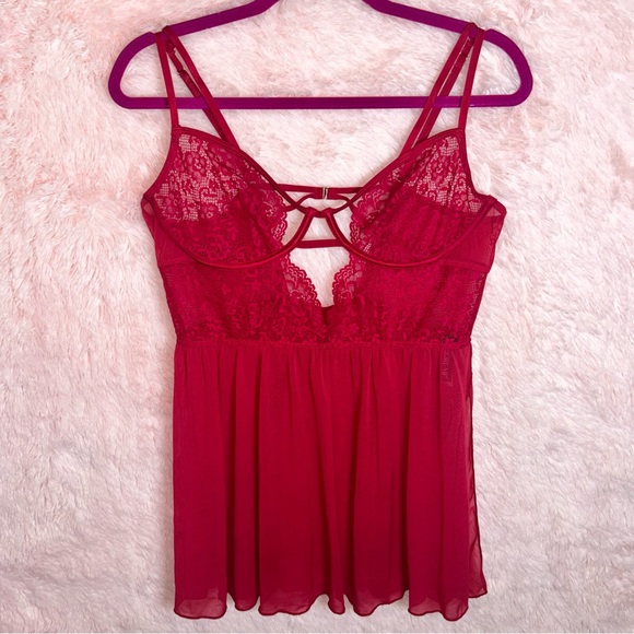 Adore me Red Lace Babydoll Lingerie - Picture 7 of 7